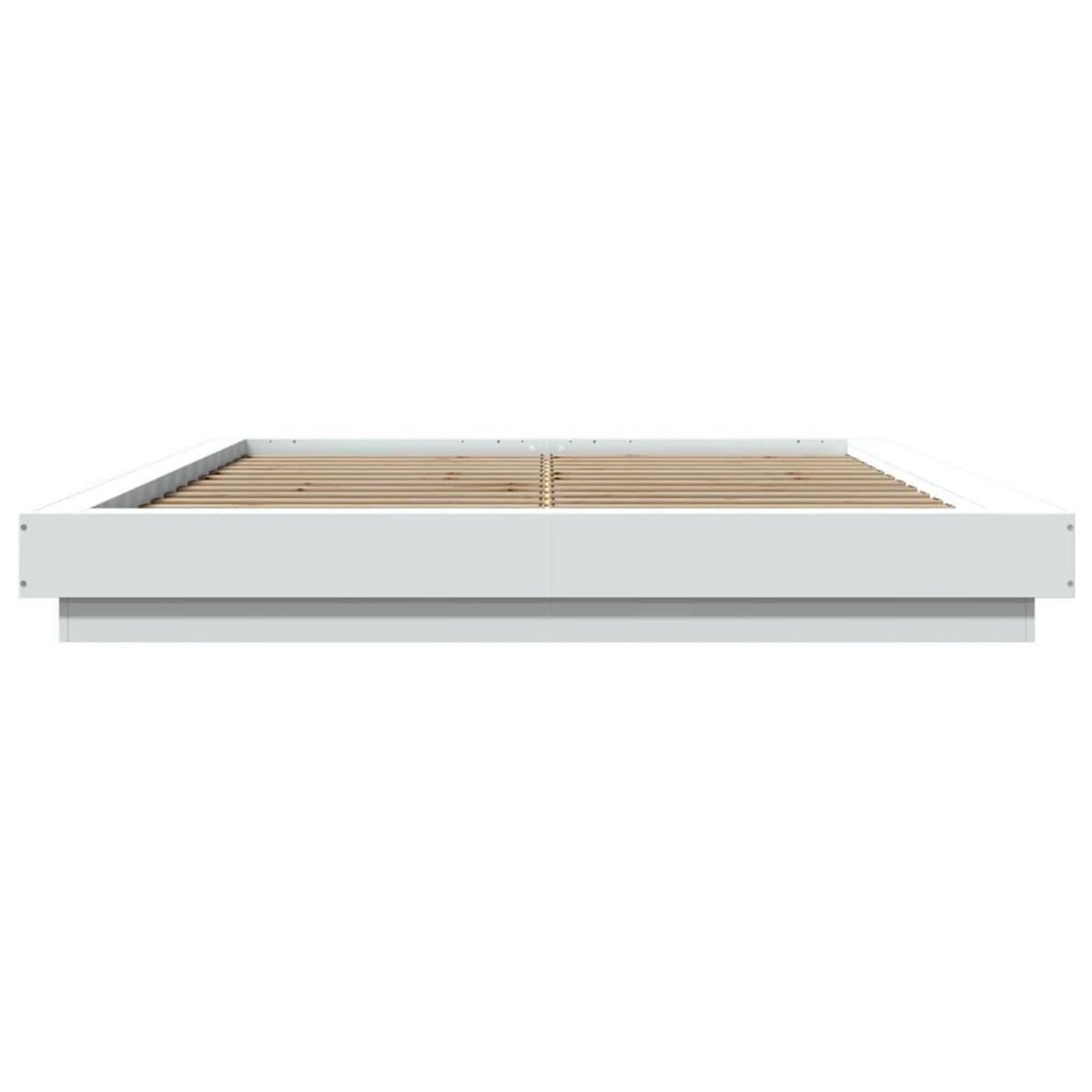VIDAXL Cadre de lit avec lumieres LED sans matelas blanc 160x200 cm
