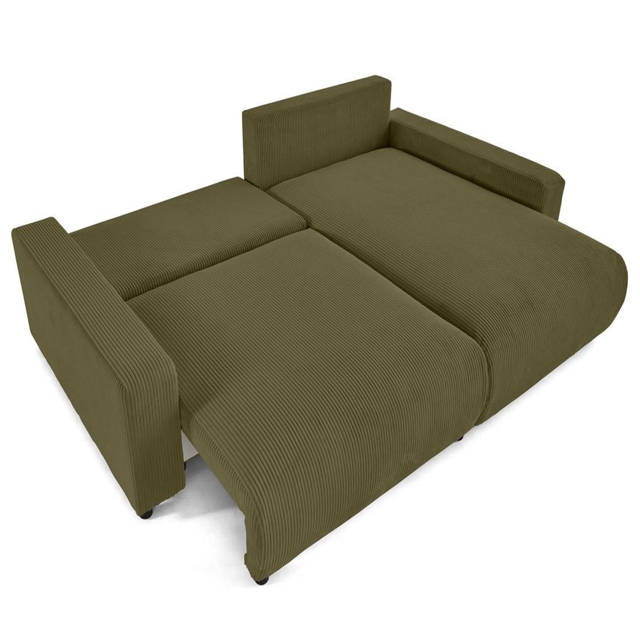 Voir la diapositive 4 : LISA DESIGN Pivoine - canapé d'angle 4 places réversible convertible avec 2 coffres en velours côtelé