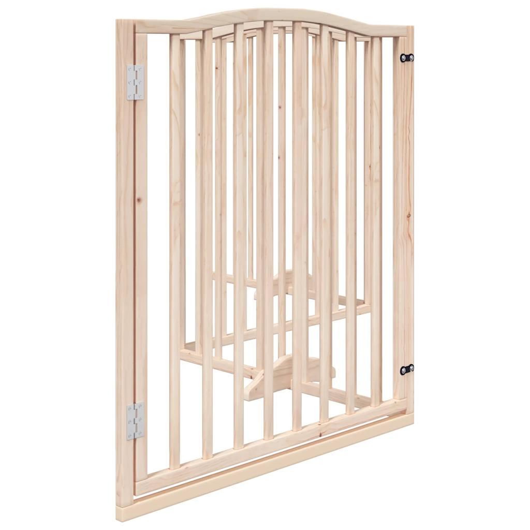 Voir la diapositive 5 : VIDAXL Barriere pour chiens avec porte 4 panneaux bois de peuplier