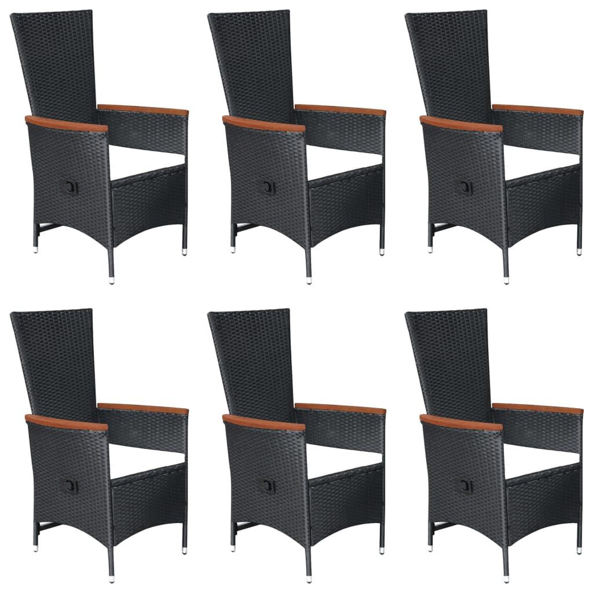 Voir la diapositive 3 : VIDAXL Ensemble a manger de jardin 7 pcs Resine tressee Noir