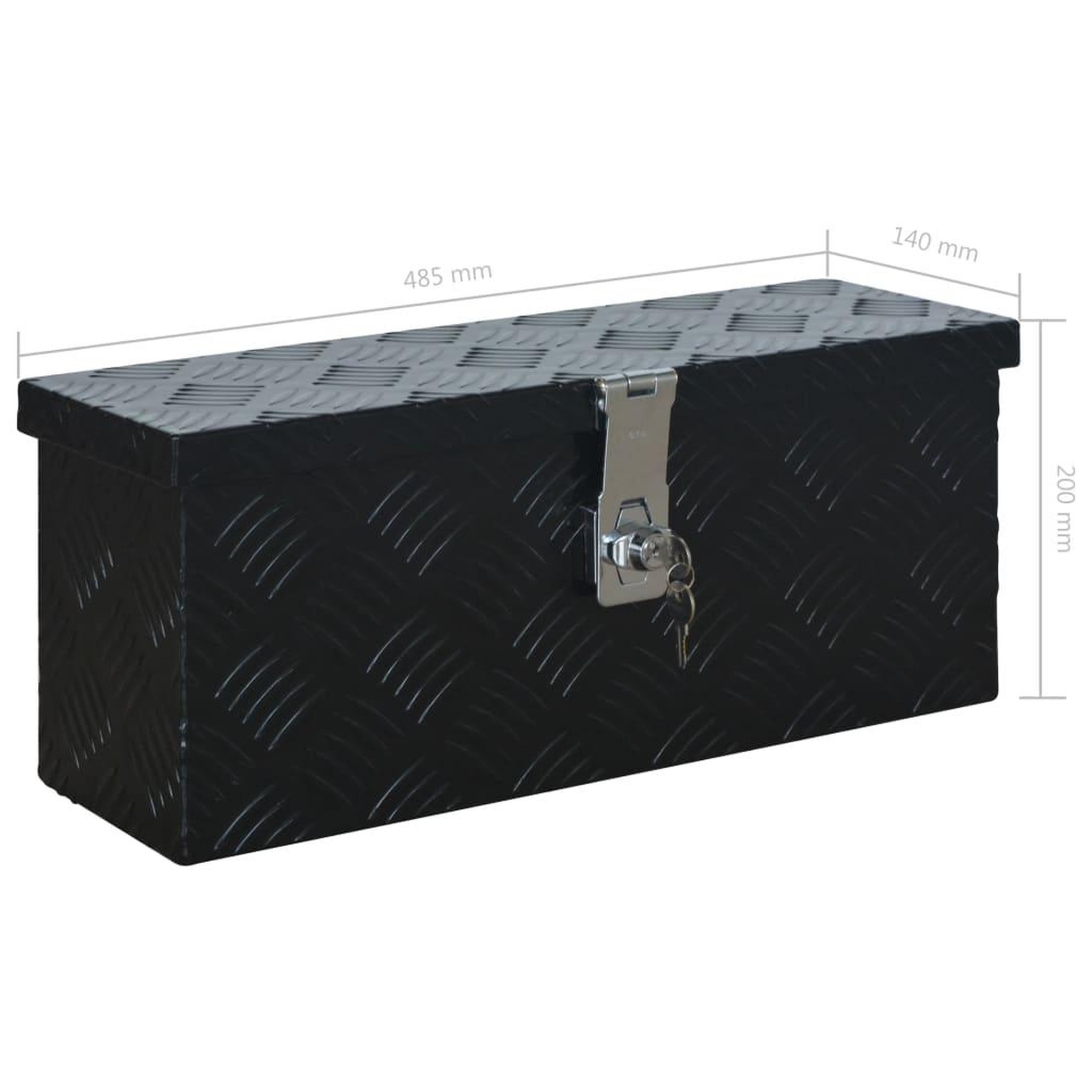 Voir la diapositive 6 : VIDAXL Boîte en aluminium 485x140x200 mm noir