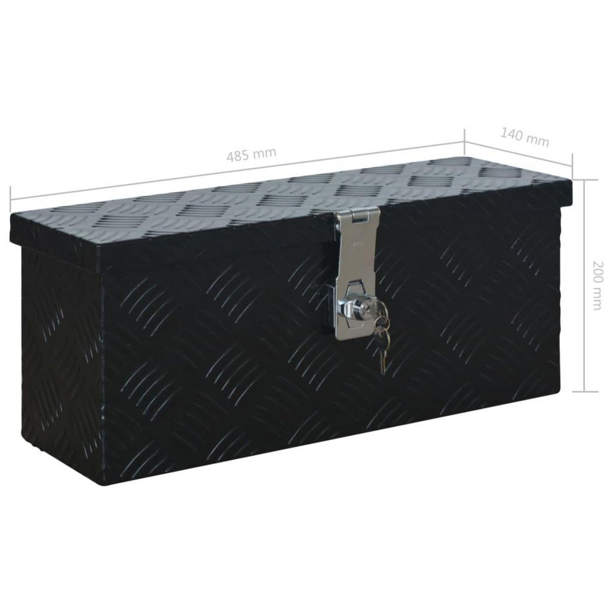 VIDAXL Boîte en aluminium 485x140x200 mm Noir