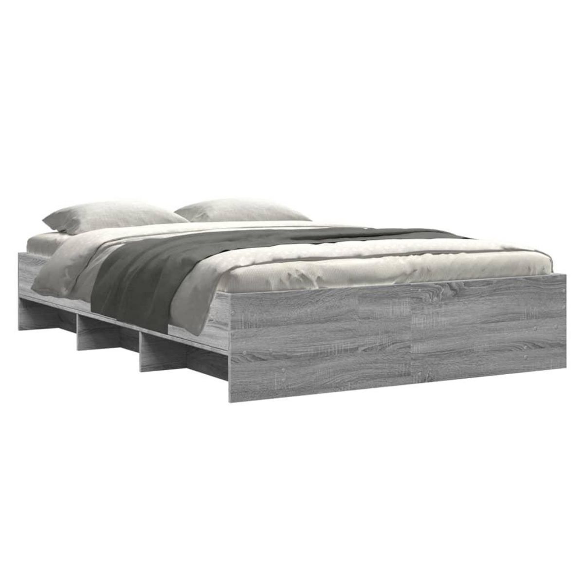 VIDAXL Cadre de lit sans matelas sonoma gris 140x190 cm