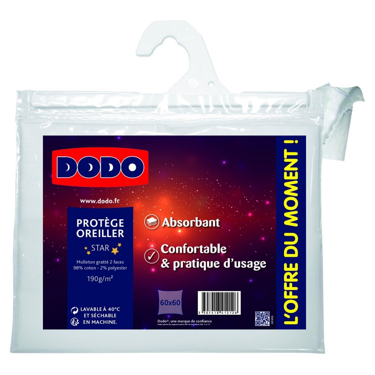 DODO Protège oreiller absorbant en polycoton STAR