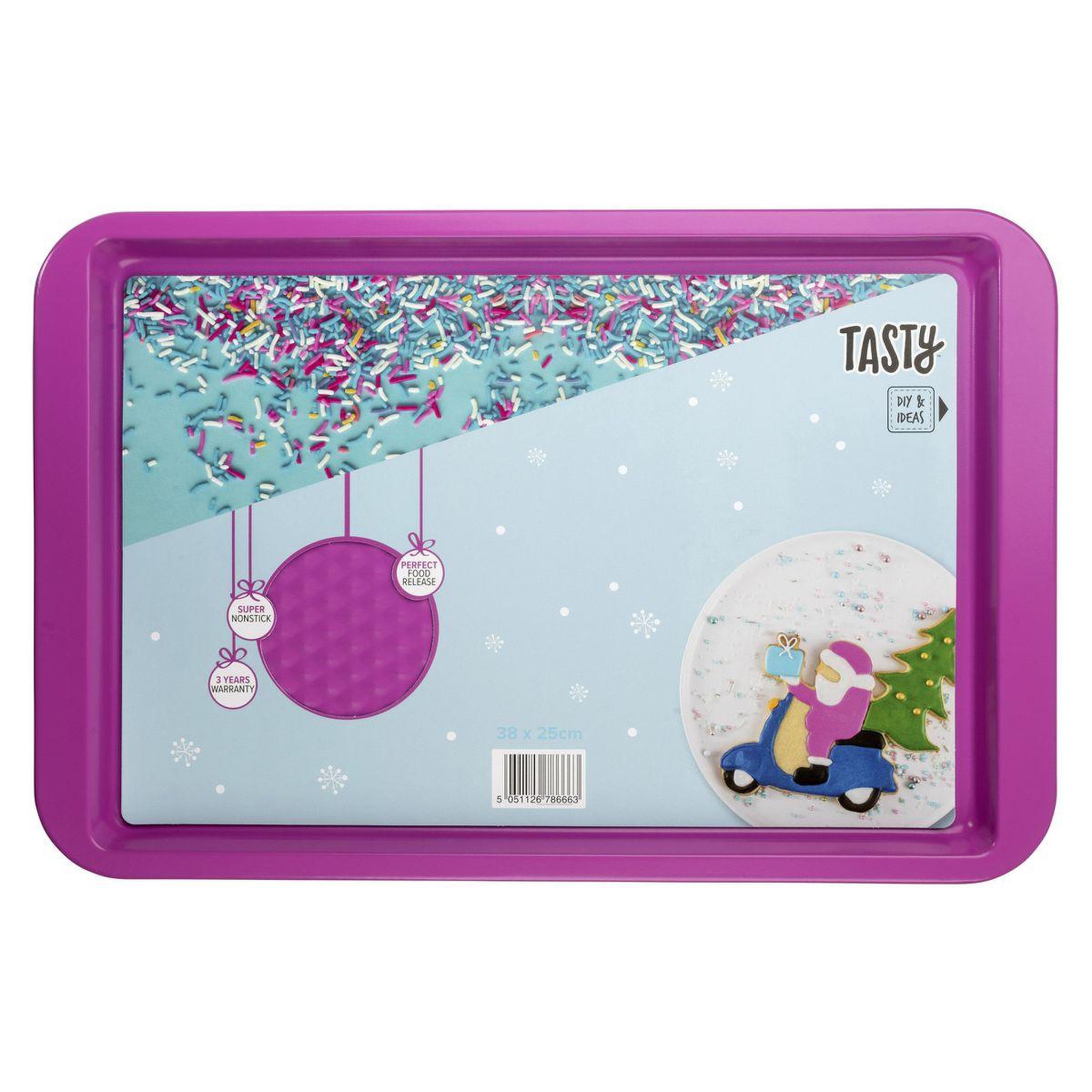 Voir la diapositive 6 : TASTY Plaque de four rectangulaire fuchsia 38 x 25 cm Tasty Pâtisserie
