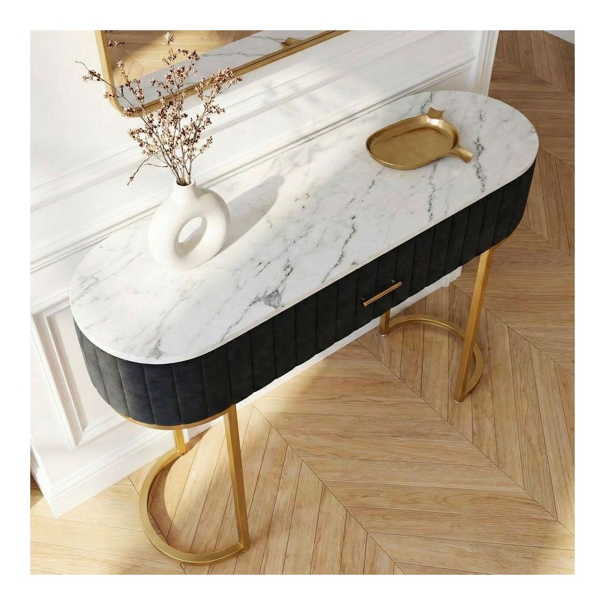 Voir la diapositive 6 : Paris Prix Coiffeuse Design 1 Tiroir  Lomape  120cm Noir