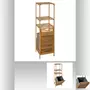 FIVE Etagère de salle de bain en bambou avec panière à linge intégrée - Hauteur 118 cm