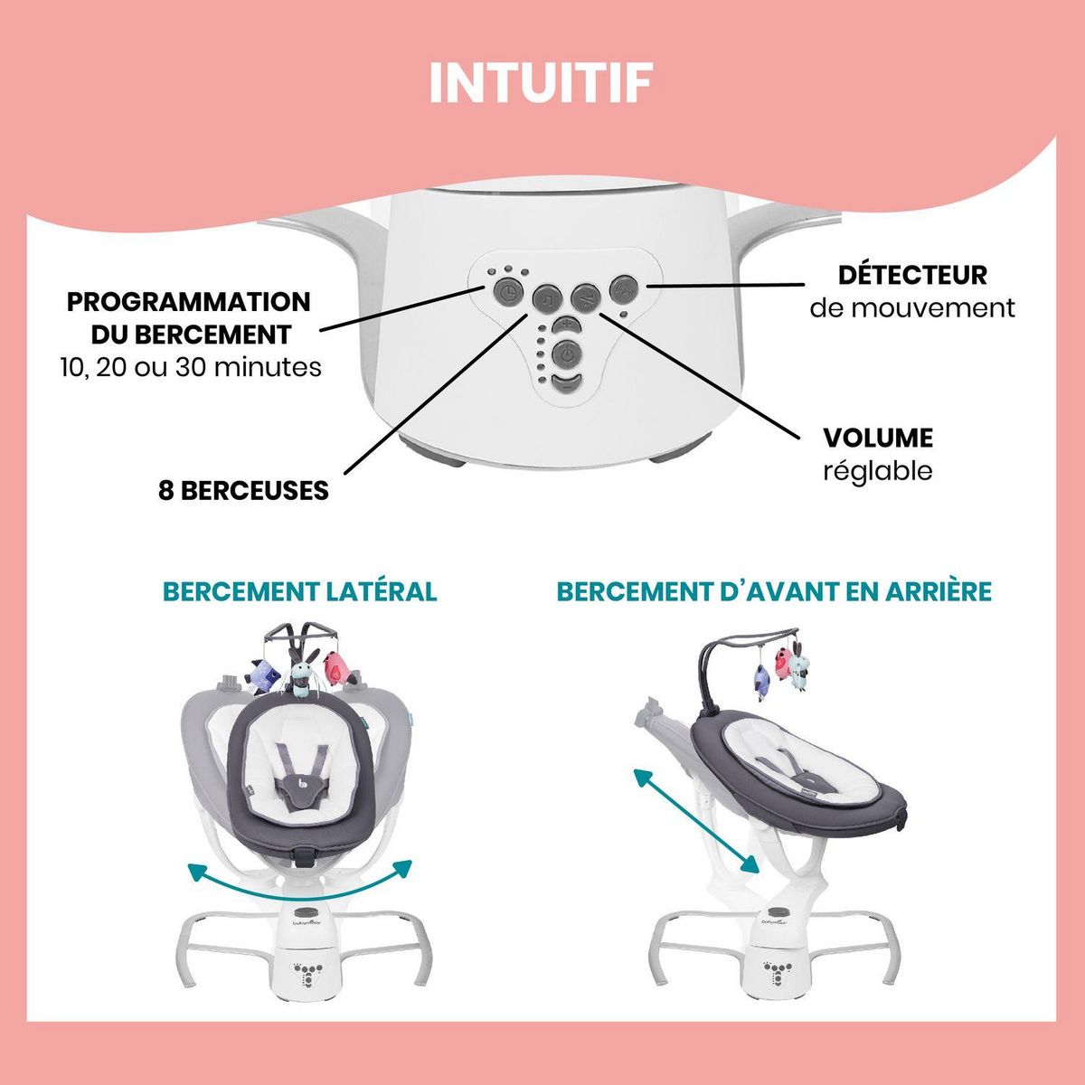 BABYMOOV Transat balancelle bébé Swoon Motion