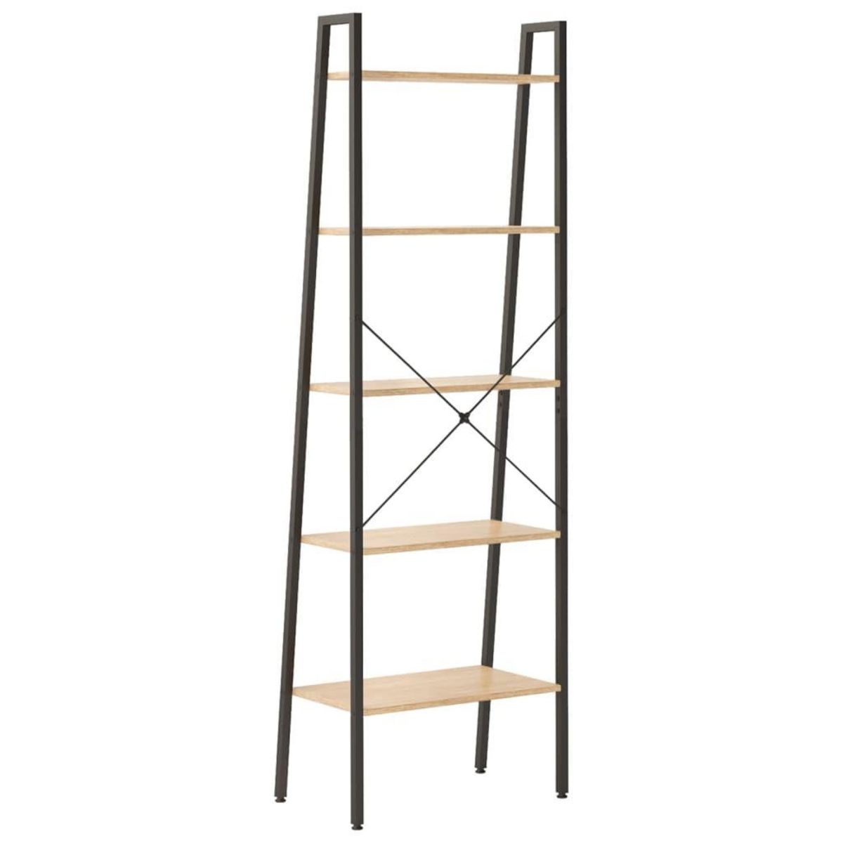 VIDAXL Etagere sur pied 5 niveaux Marron clair et noir 56x35x174 cm