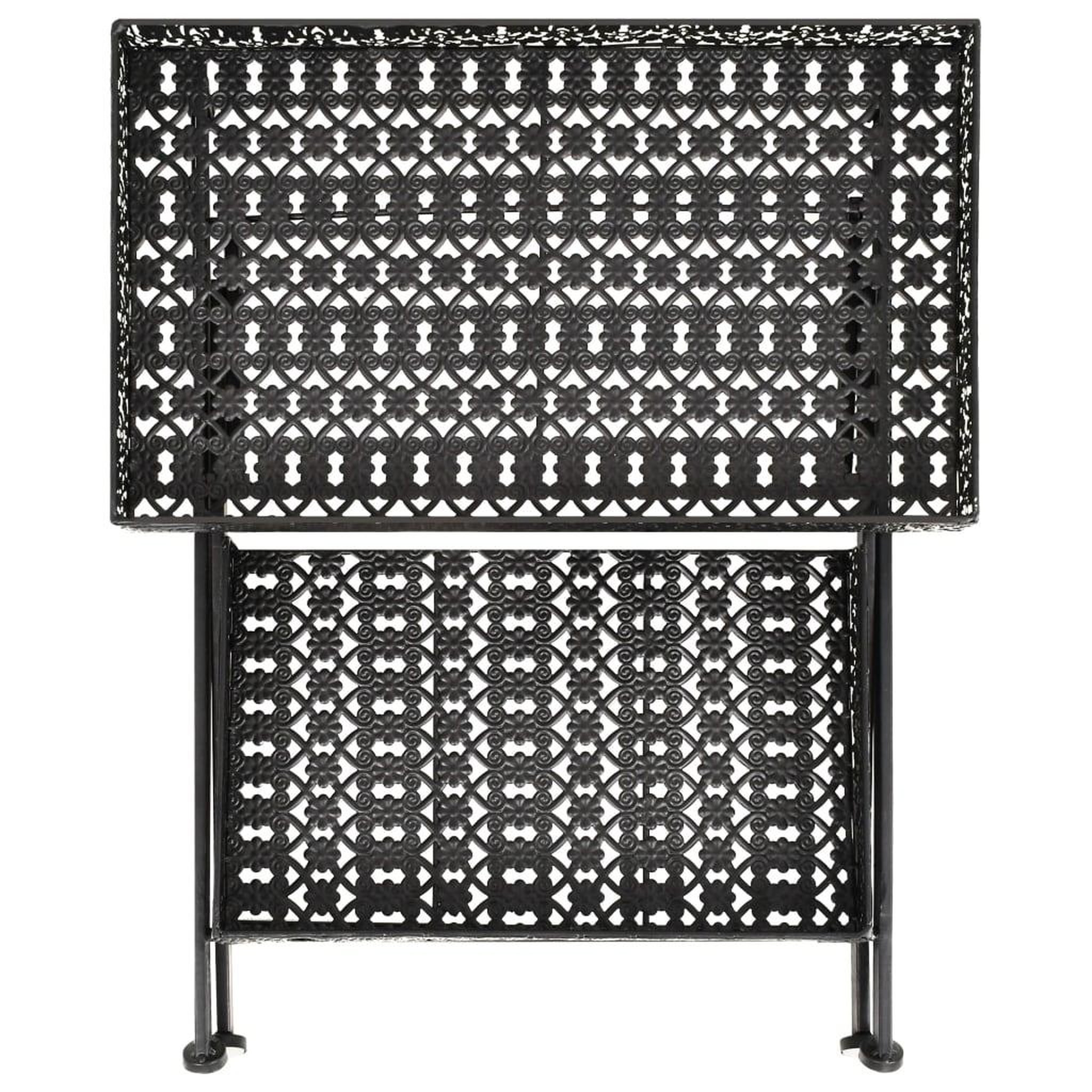 Voir la diapositive 4 : VIDAXL Table a the pliante style vintage metal 58 x 35 x 72 cm noir