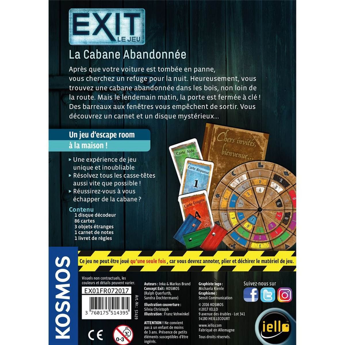IELLO SARL Jeu Exit - La Cabane Abandonnée