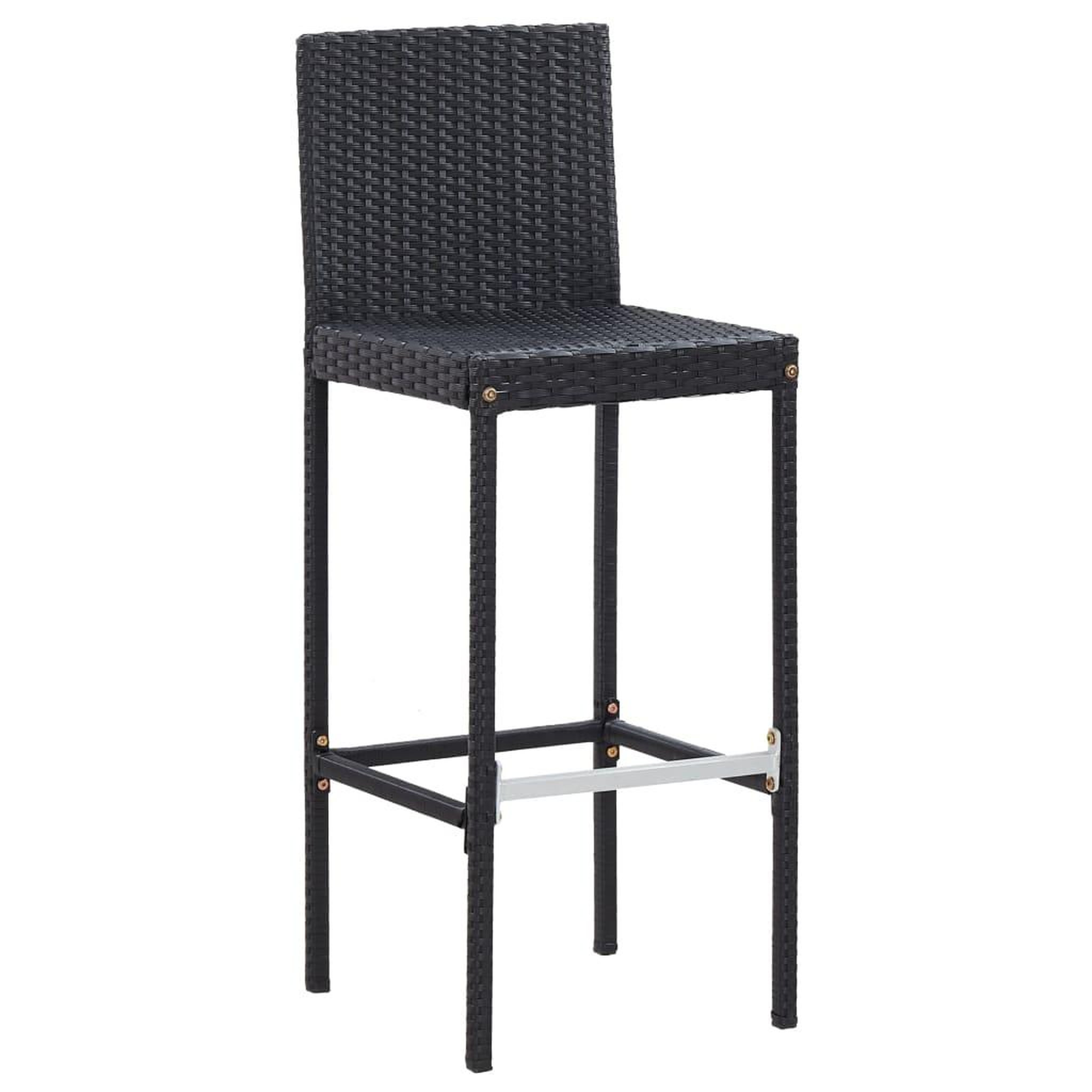 Voir la diapositive 3 : VIDAXL Ensemble de bar de jardin 7 pcs et coussins Resine tressee Noir