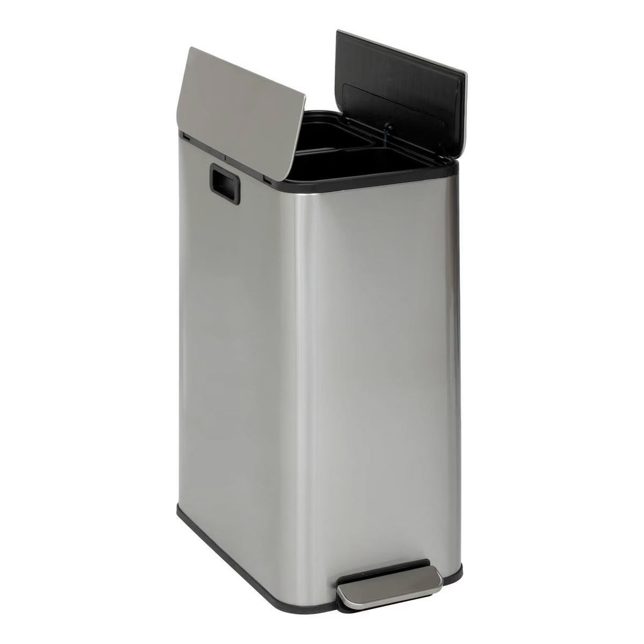 Voir la diapositive 2 : FIVE Poubelle de cuisine 2 bacs  delta   56l argent