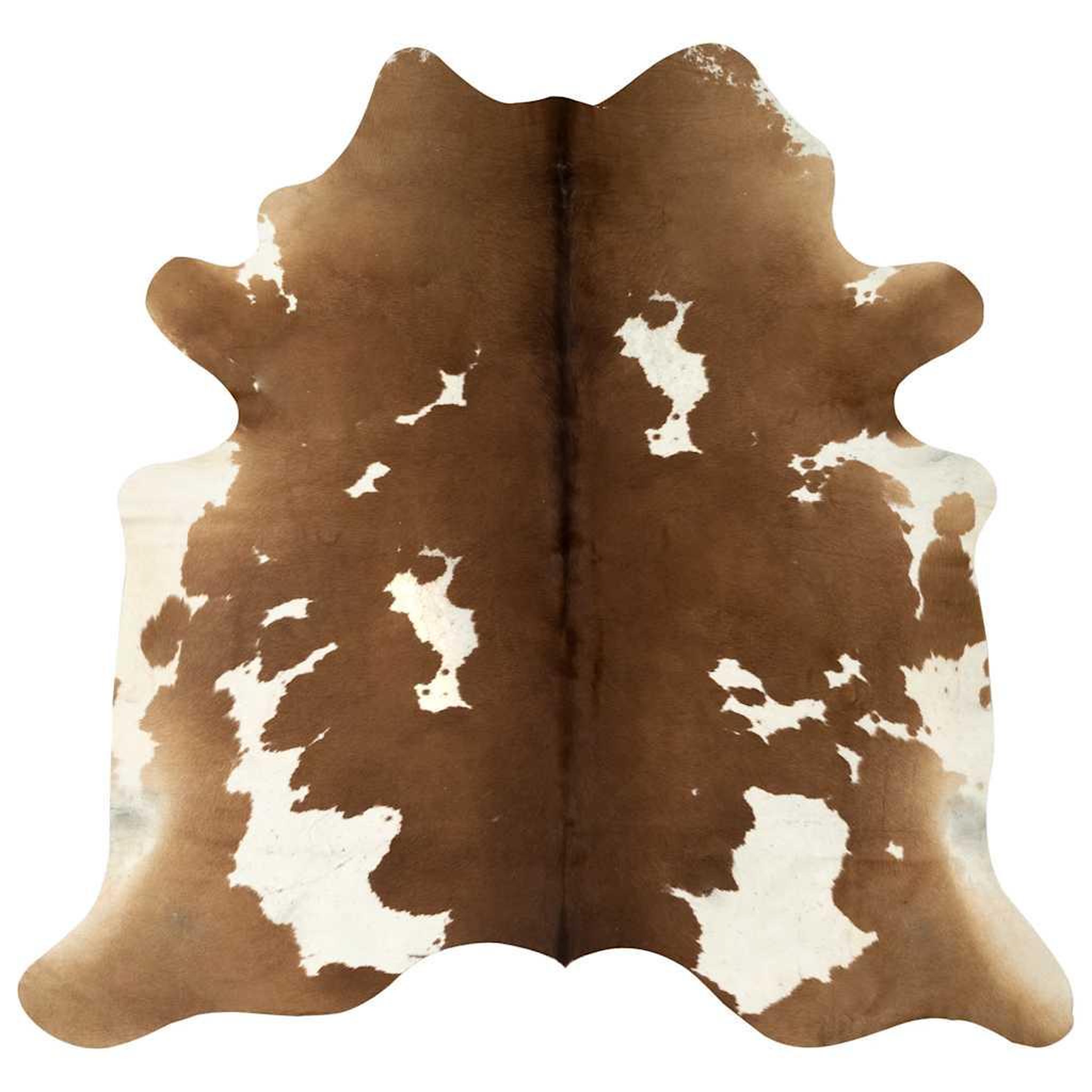 Voir la diapositive 2 : VIDAXL Tapis en peau de vache veritable marron et blanc 180x220 cm