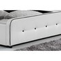 CONCEPT USINE Lit London - Structure de lit capitonnée Blanc avec coffre de rangement intégré - 140x190 cm