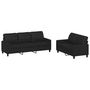 Voir la diapositive 2 : VIDAXL Ensemble de canapes 2 pcs avec coussins Noir Similicuir