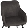 Voir la diapositive 5 : tectake Ensemble 6 chaises cuir synthétique revêtement tissu gris foncé-noir