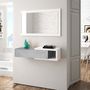 Voir la diapositive 2 : VS VENTA-STOCK Meuble d'entrée Moon avec 1 tiroir et Miroir, Gris/Blanc, Meuble, 95 cm Largeur