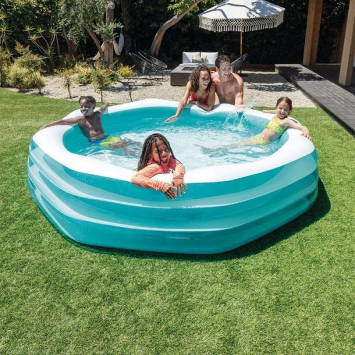 Paris Prix Piscine Gonflable Enfant  Crystal  254cm Bleu