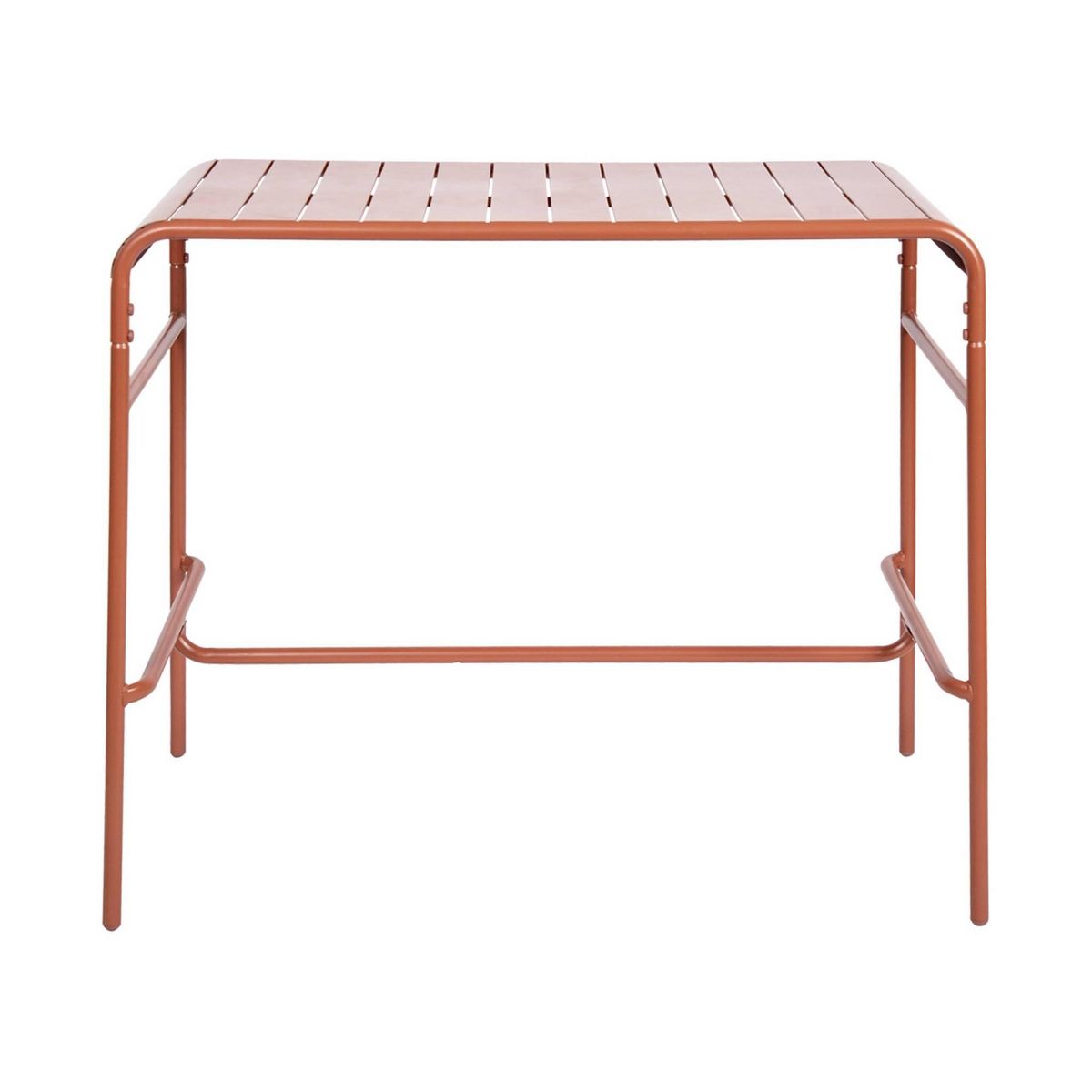 SWEEEK Table haute de jardin métal 4 places, Amelia 120 x 70cm x 95cm