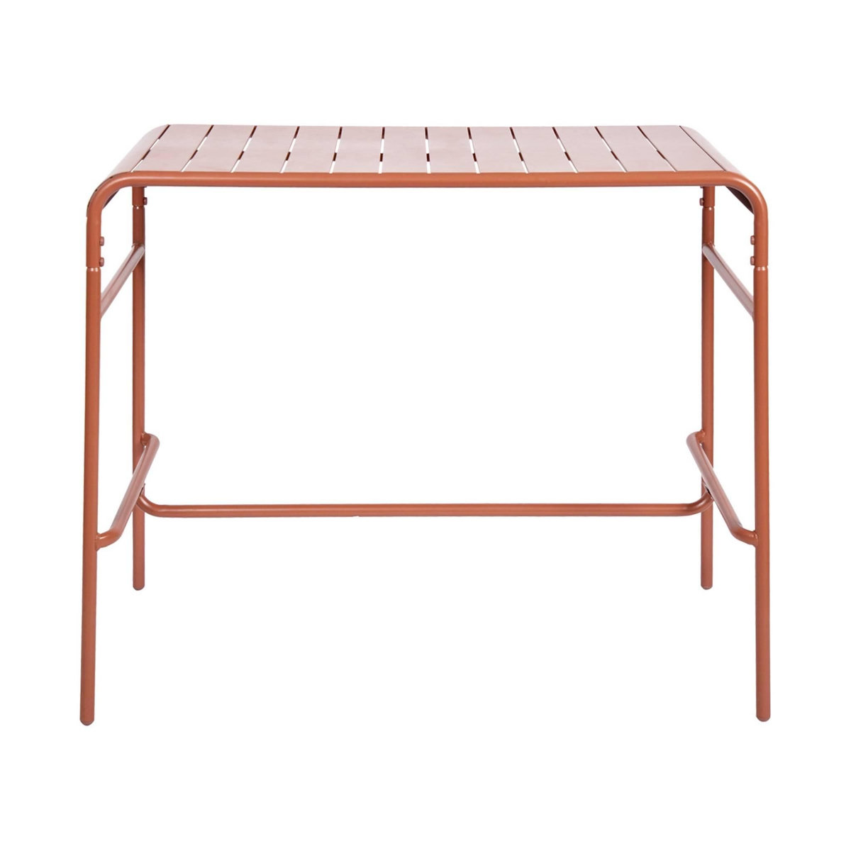 SWEEEK Table haute de jardin métal 4 places, Amelia 120 x 70cm x 95cm