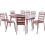 Voir la diapositive 1 : Habitat et Jardin Salon de jardin repas en métal  Bilbao  - 8 places - Terracotta