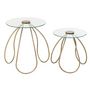 Voir la diapositive 2 : Paris Prix Lot de 2 Tables d'Appoint en Verre  Médusa  54cm Or