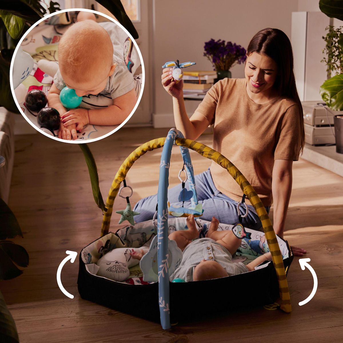 KINDERKRAFT Tapis d'éveil 2 en 1 - tapis sensoriel pour bébé