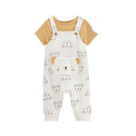 Petit Béguin Ensemble salopette bébé et t-shirt Mini Rêve. Coloris disponibles : Beige