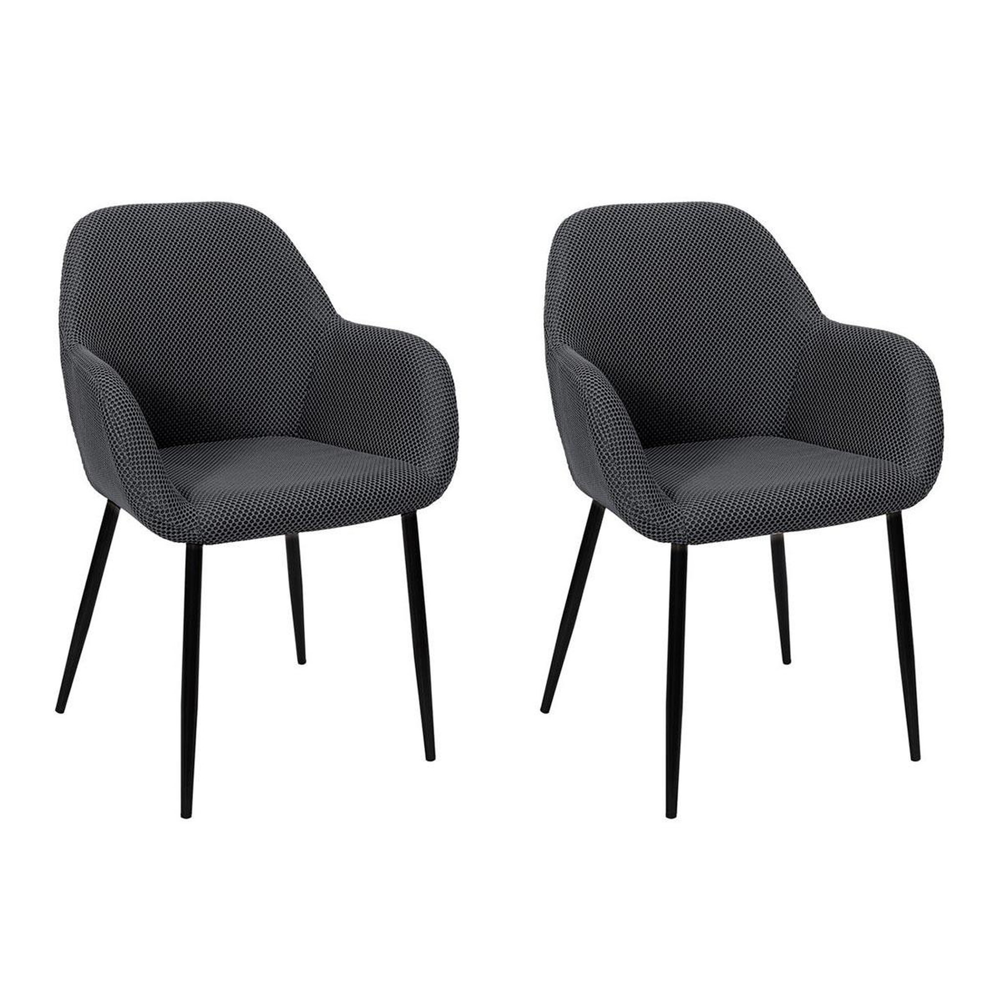 The Home Deco Factory Lot de 2 chaises fauteuil  atome  85cm gris