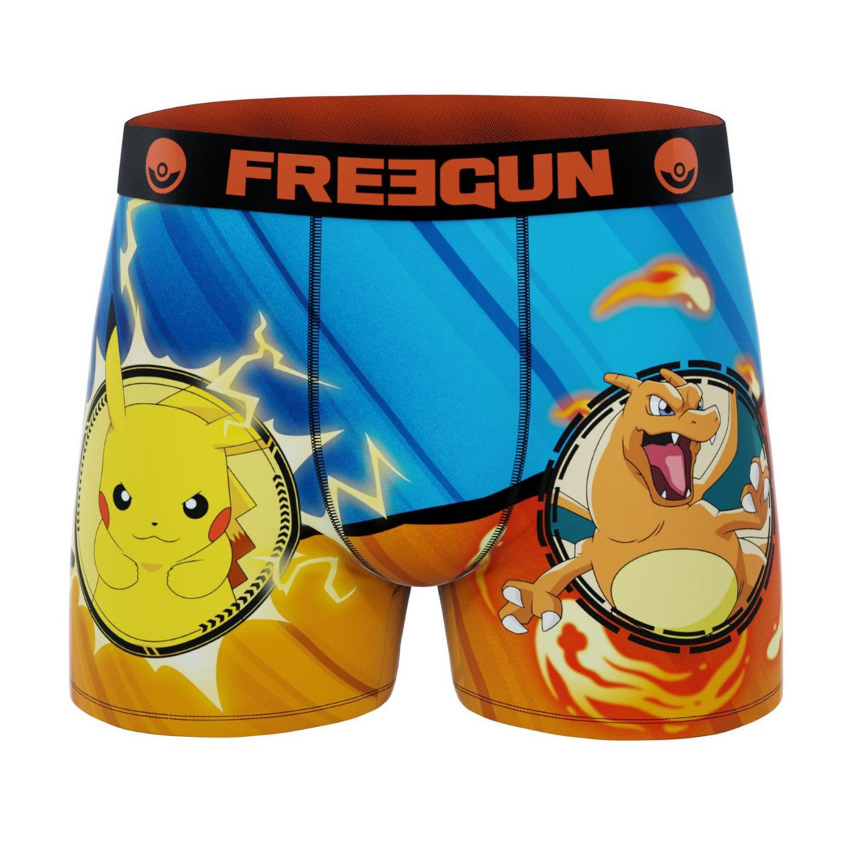 FREEGUN Lot de 3 boxers enfant Pokémon Pikachu Pokeball