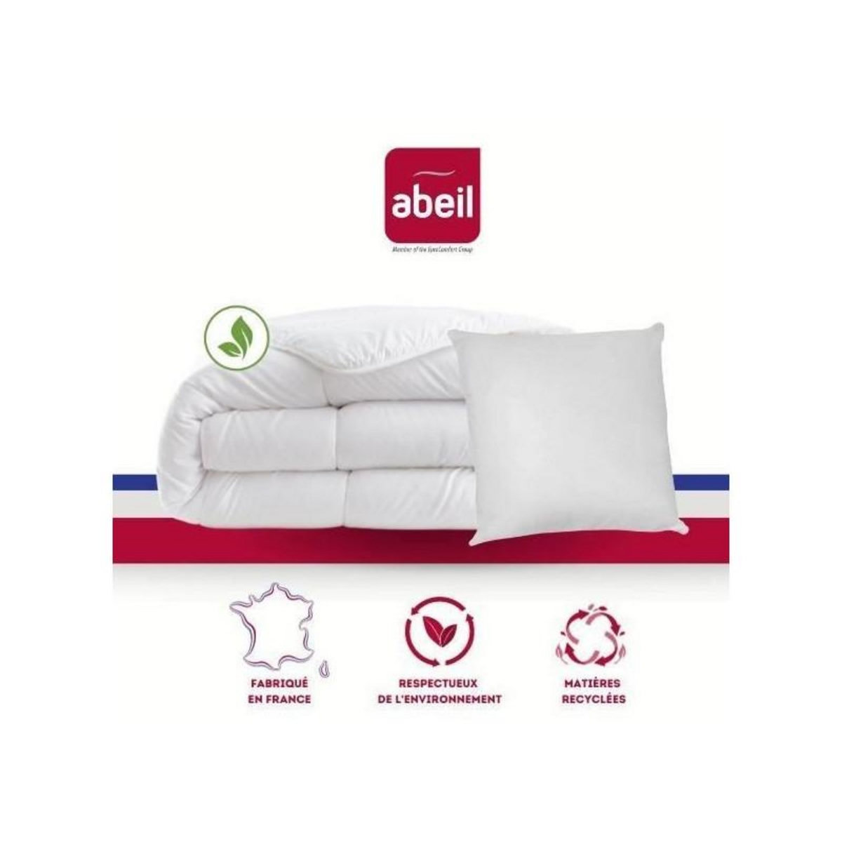 ABEIL ABEIL Kit Eco-friendly couette 140 x 200 cm et oreiller 60 x 60 cm