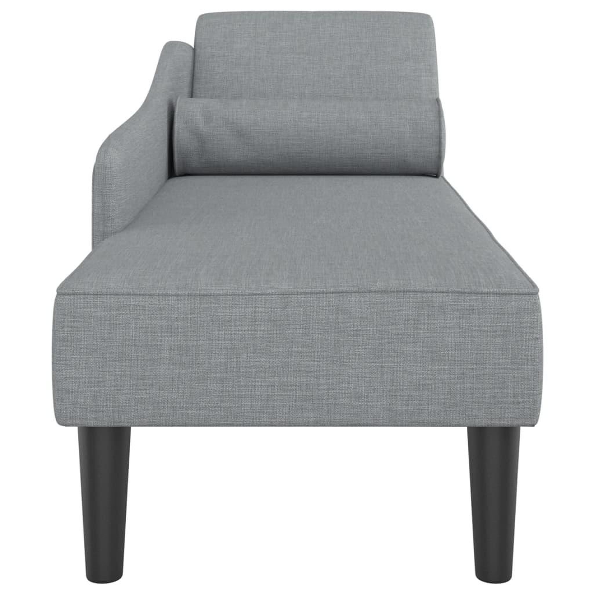 Voir la diapositive 4 : VIDAXL Chaise longue avec coussins gris clair tissu