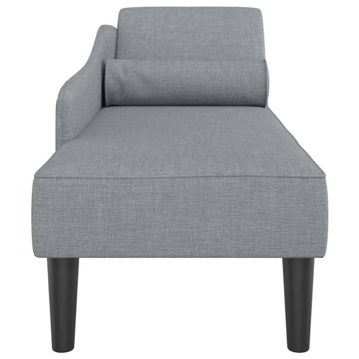 VIDAXL Chaise longue avec coussins gris clair tissu