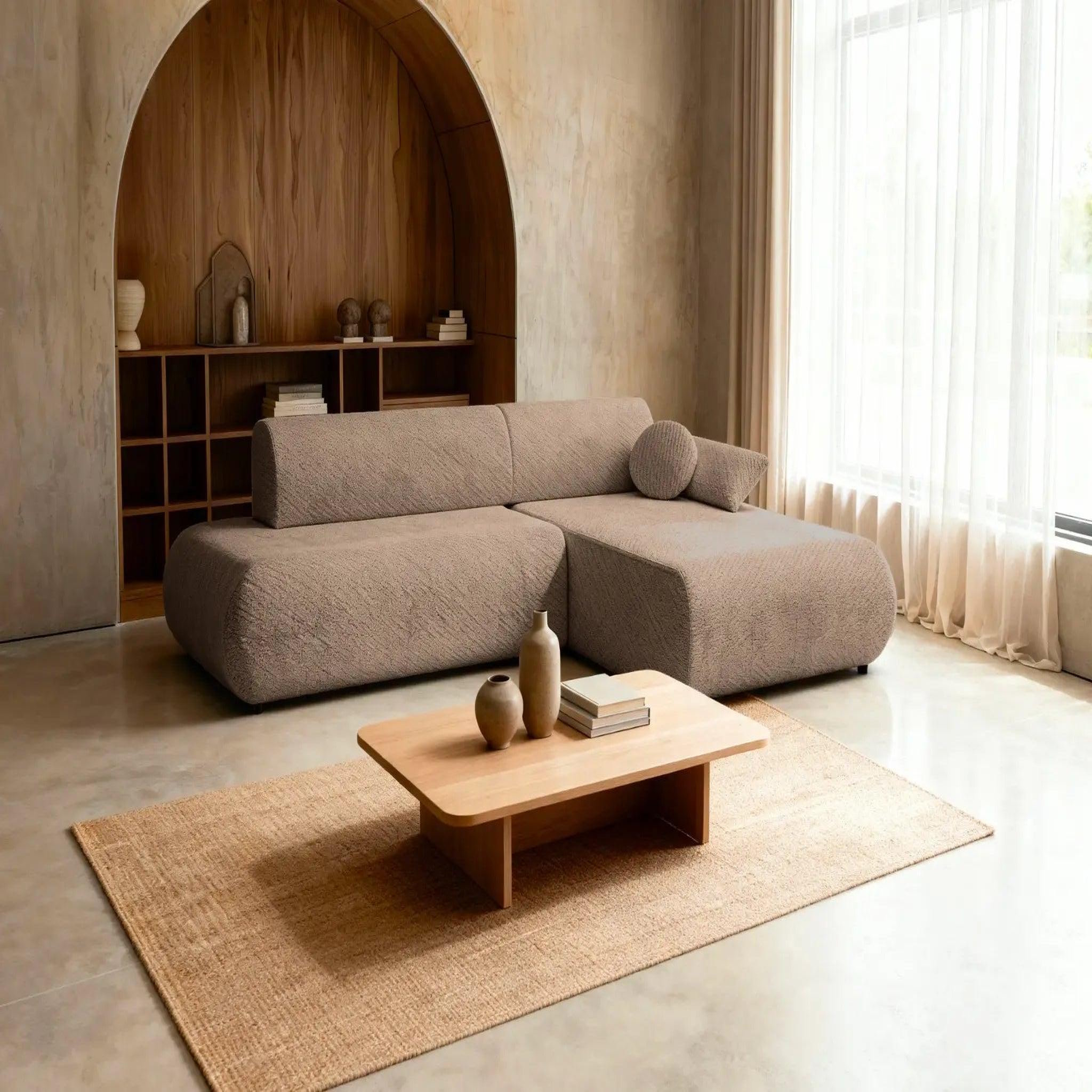 Voir la diapositive 2 : CASANOVA PARIS Levi - canapé d'angle convertible tissu lisse