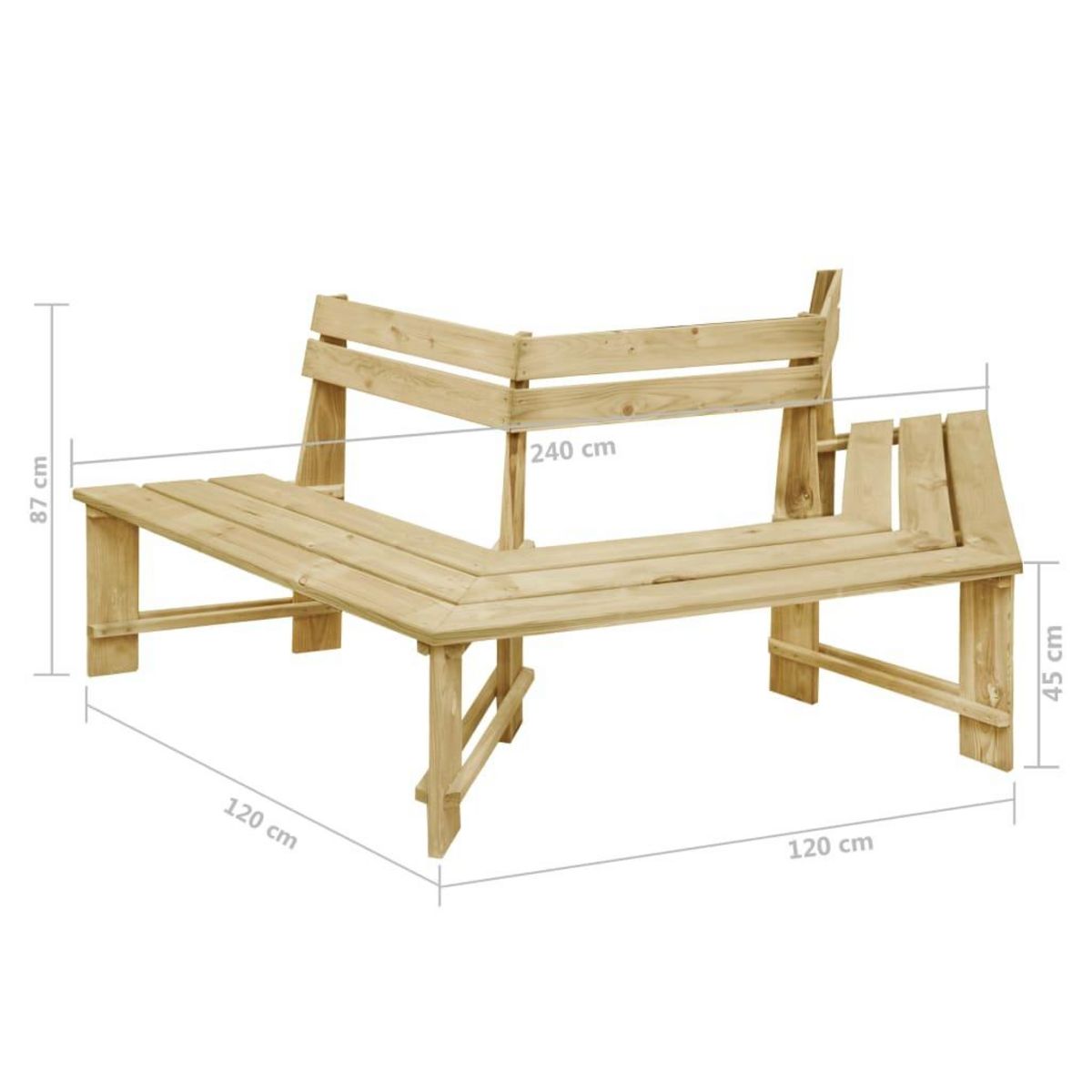 VIDAXL Banc de jardin 240 cm Bois de pin impregne
