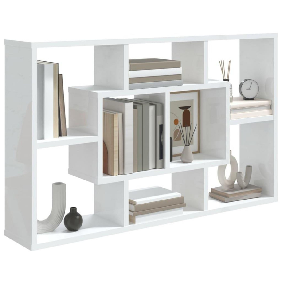 VIDAXL Etagere murale Blanc brillant 85x16x52,5 cm Bois d'ingenierie