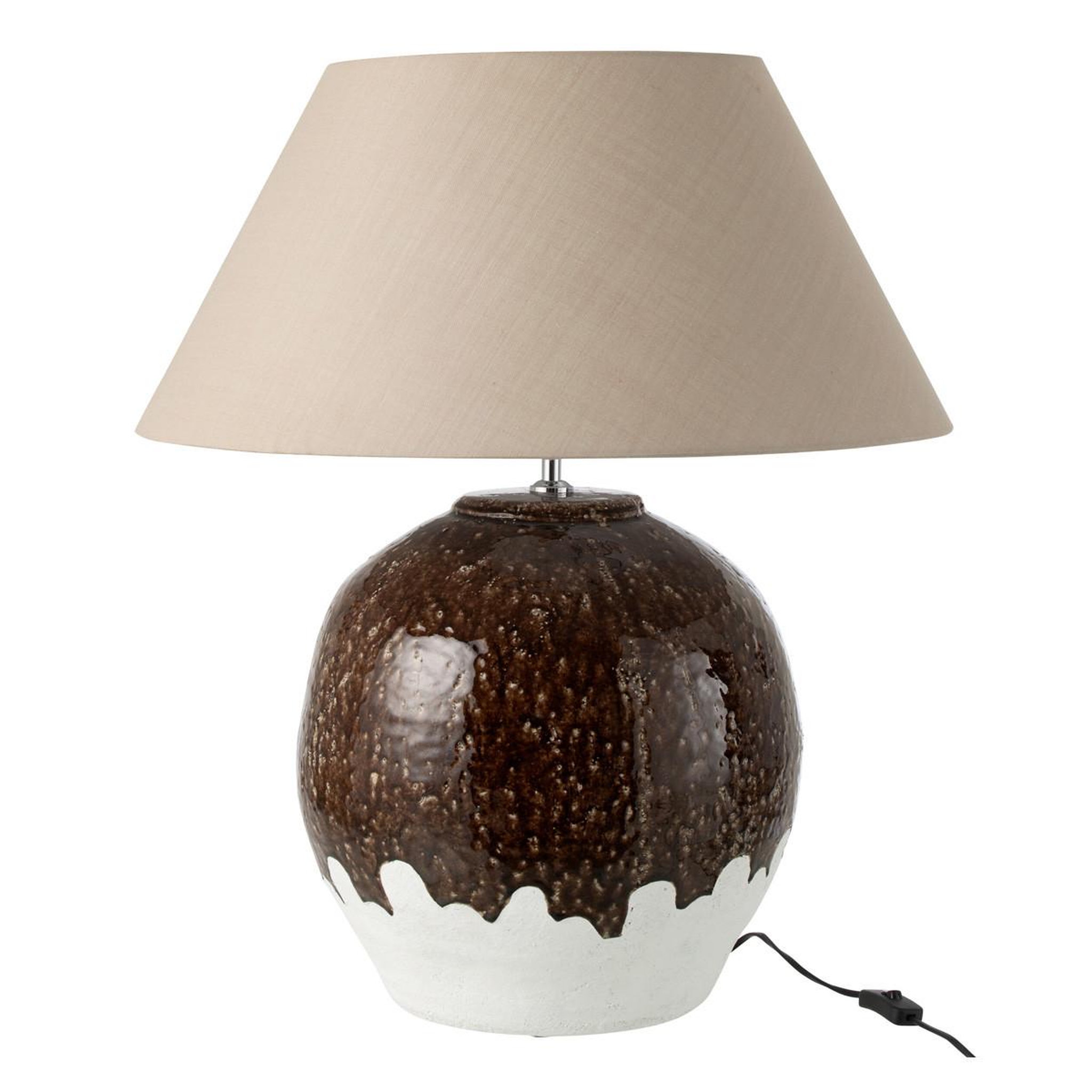 J-LINE Lampe à poser en argile  2 parties  78cm marron