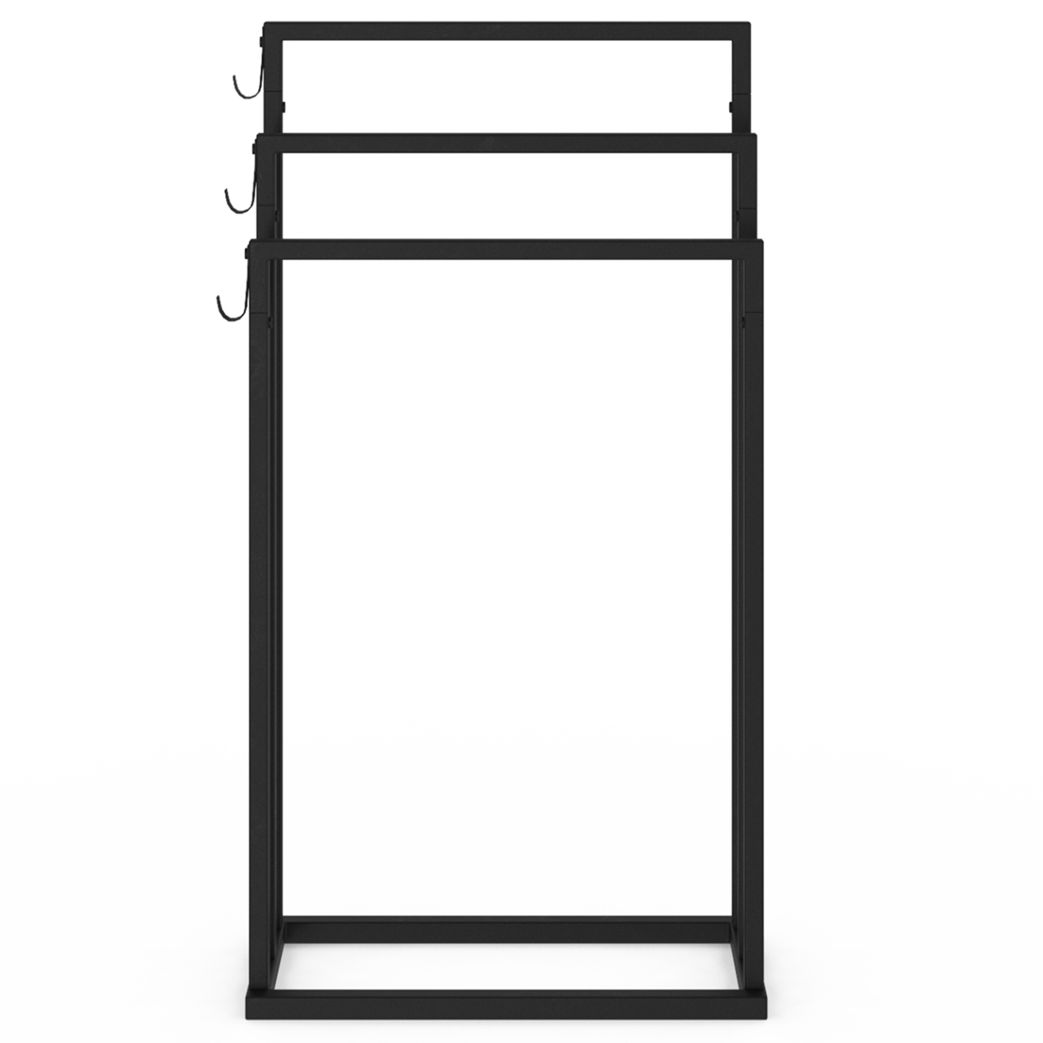 Voir la diapositive 3 : ID MARKET Porte-serviettes sur pied 3 niveaux dallas métal noir design industriel