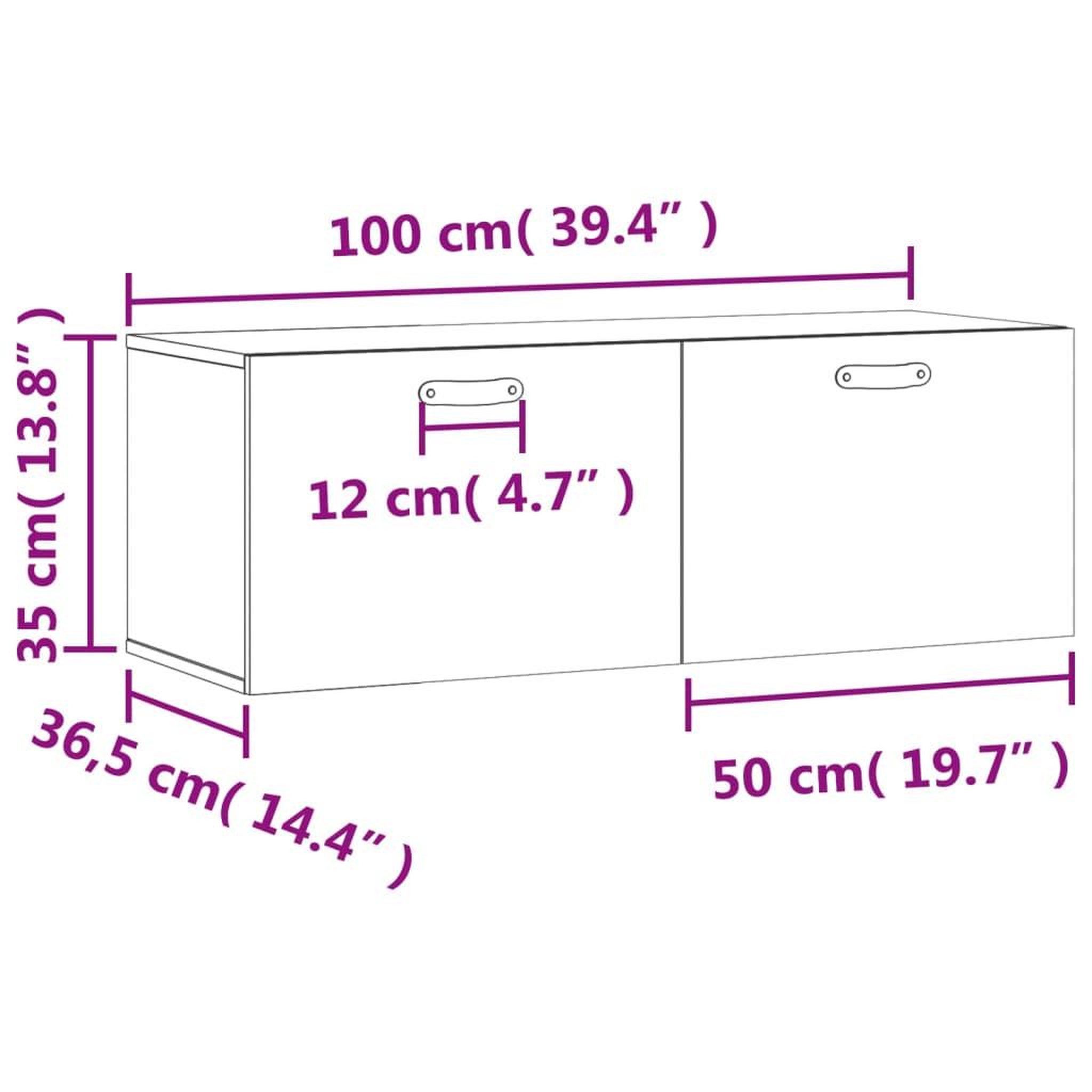 Voir la diapositive 6 : VIDAXL Armoire murale blanc 100x36,5x35 cm bois d'ingenierie