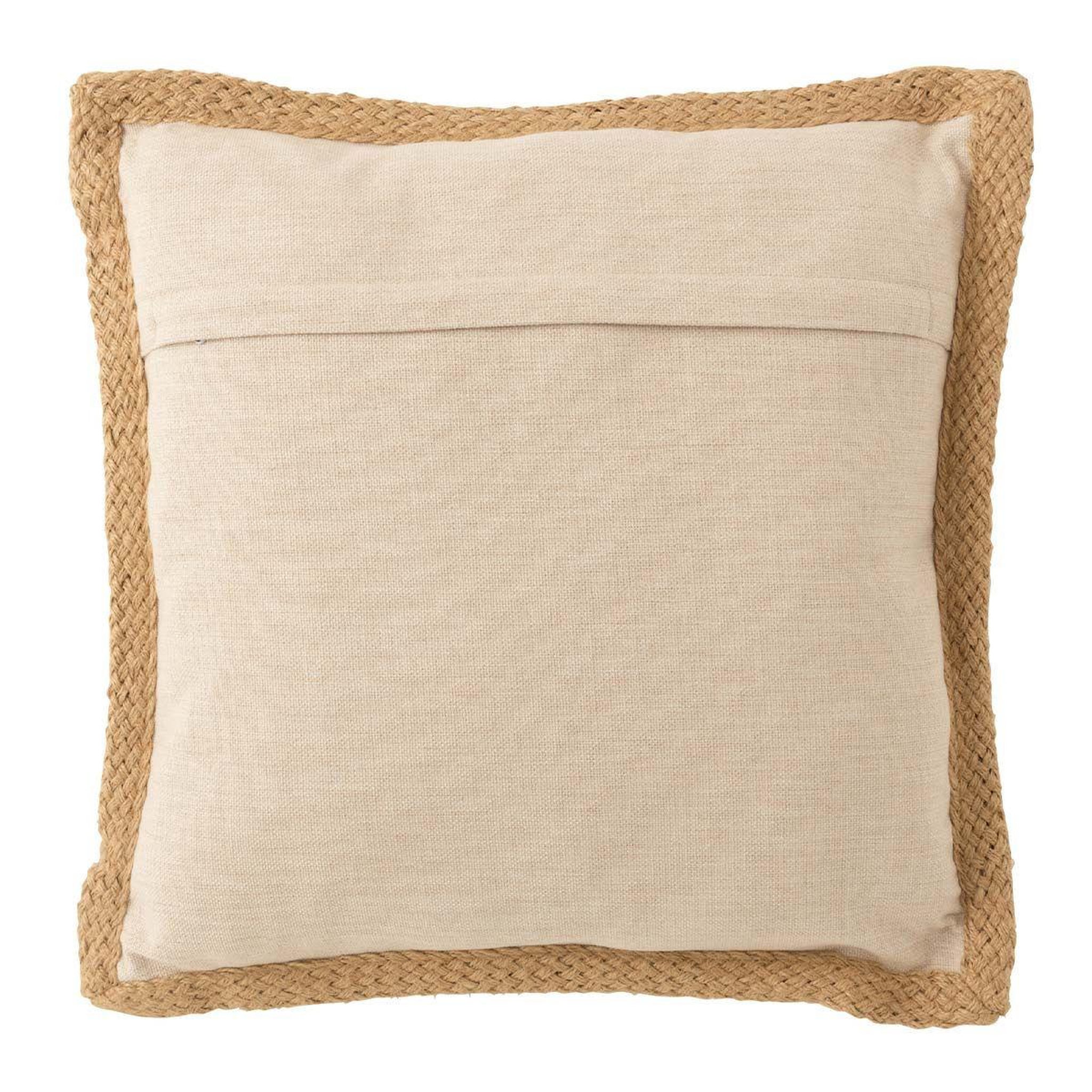 Voir la diapositive 2 : J-LINE Coussin déco imprimé  feuille  49x49cm naturel