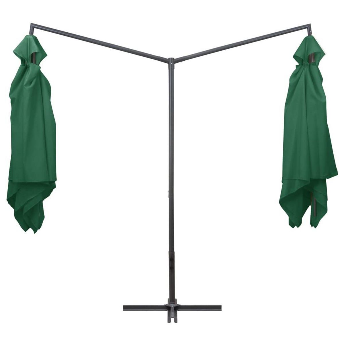 VIDAXL Parasol double avec mat en acier 250 x 250 cm Vert