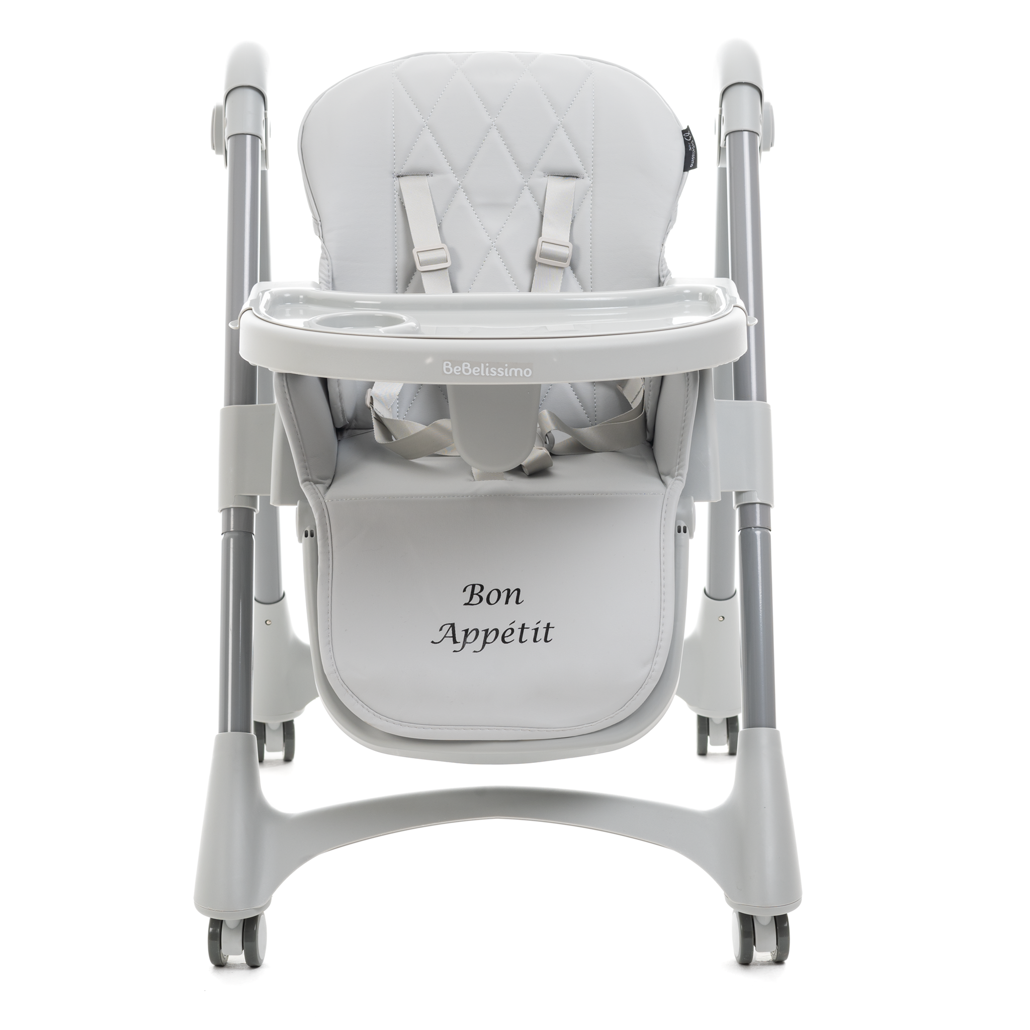 Voir la diapositive 4 : BEBELISSIMO Chaise haute évolutive bébé - Pliable - Compacte - Réglable hauteur - De 6 mois à 3 ans (15kg) - gris - Bon Appetit