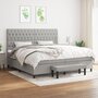 Voir la diapositive 1 : VIDAXL Sommier a lattes de lit avec matelas Gris clair 200x200cm Tissu
