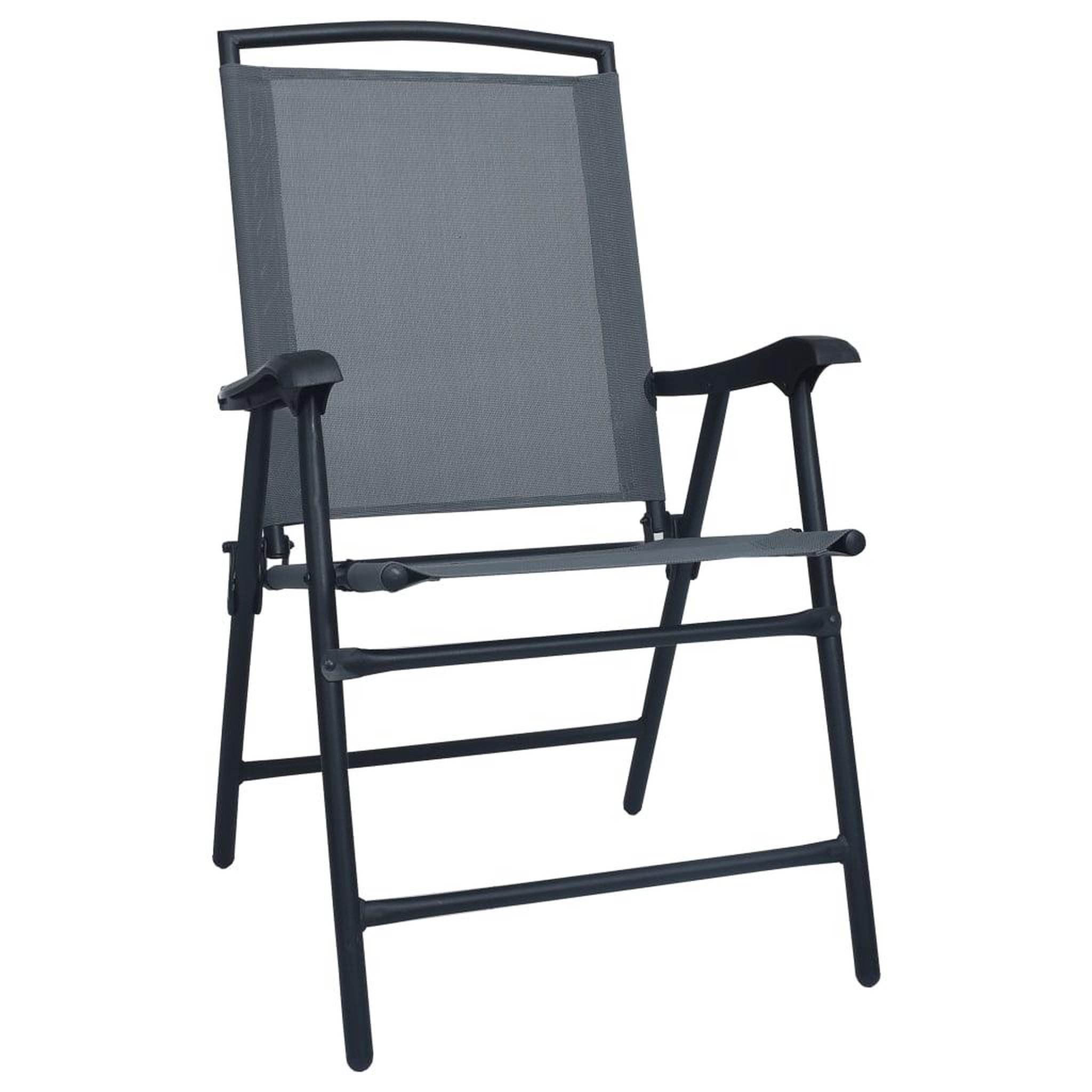Voir la diapositive 2 : VIDAXL Chaises de jardin pliables lot de 2 Textilene Gris