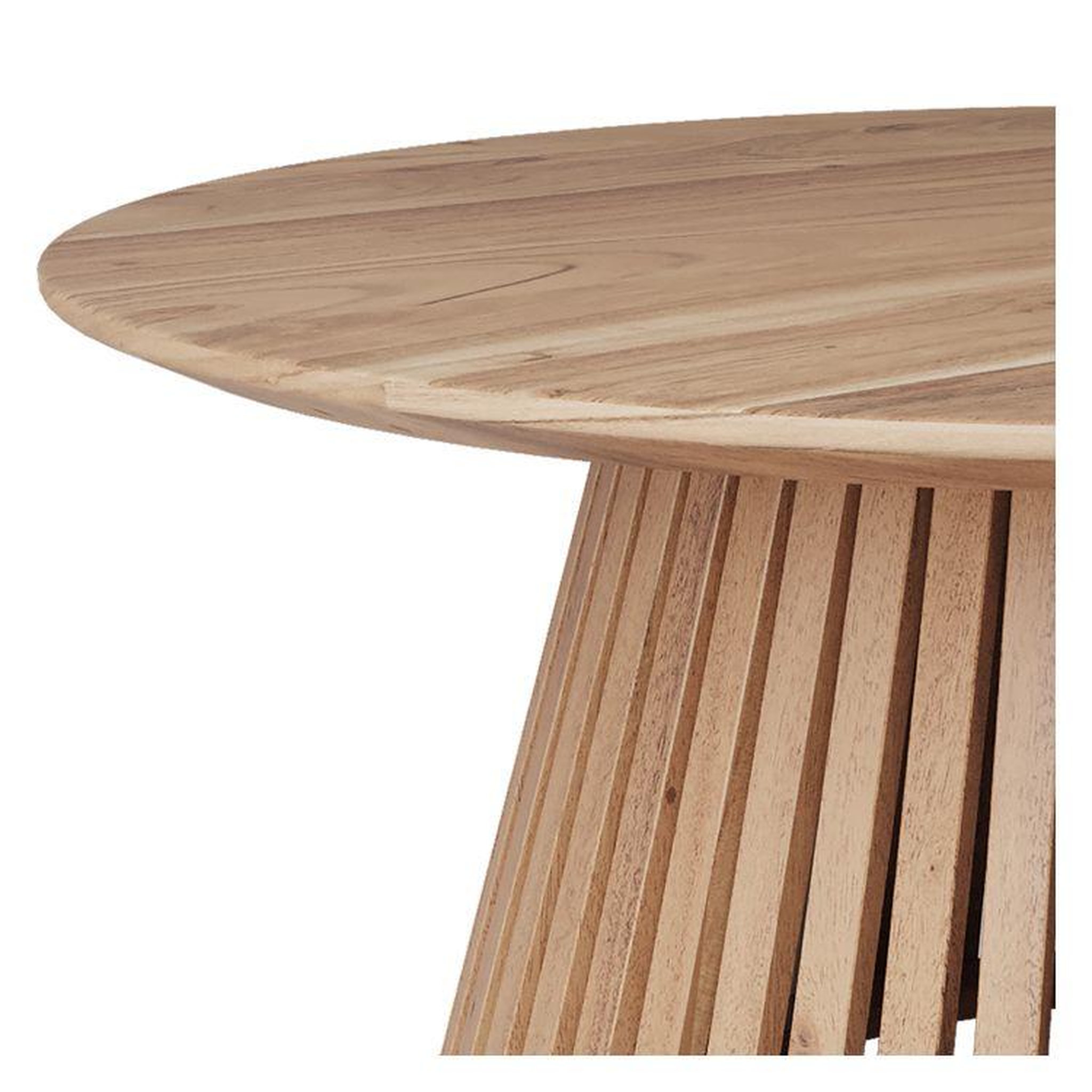 Voir la diapositive 3 : MAISON PAVANE Table basse ronde en bois clair d'acacia d80 cm-képès
