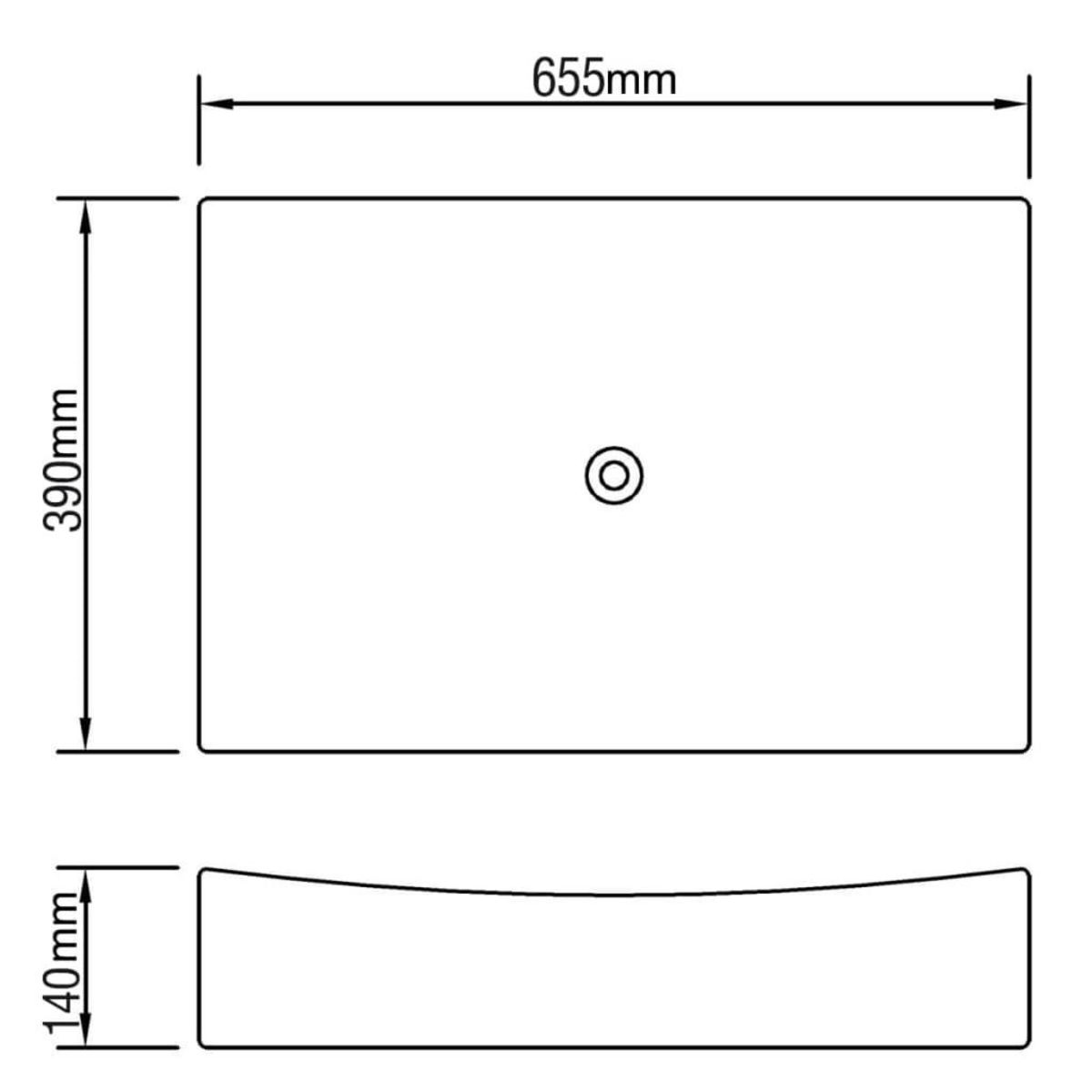 VIDAXL Lavabo de salle de bain en ceramique Blanc brillant