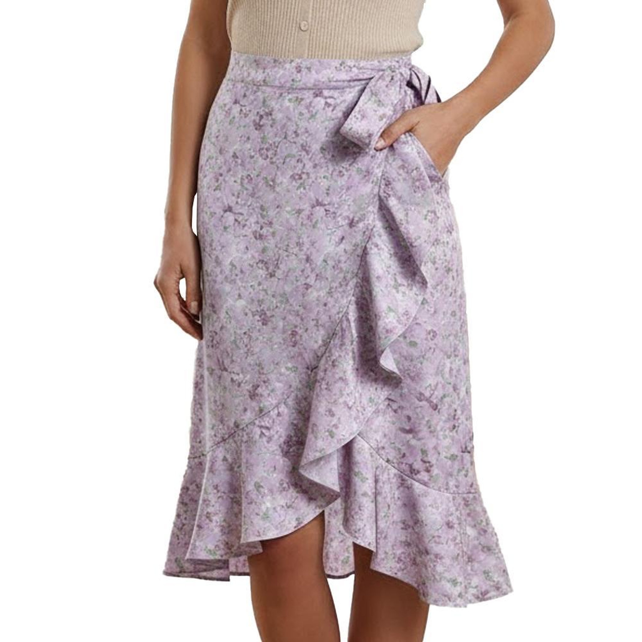 Voir la diapositive 1 : Vero Moda Jupe Violette à fleurs Femme Vero Moda Smilla