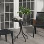 Voir la diapositive 2 : OUTSUNNY Table de jardin ronde Ø 66 cm acier plateau à lattes noir