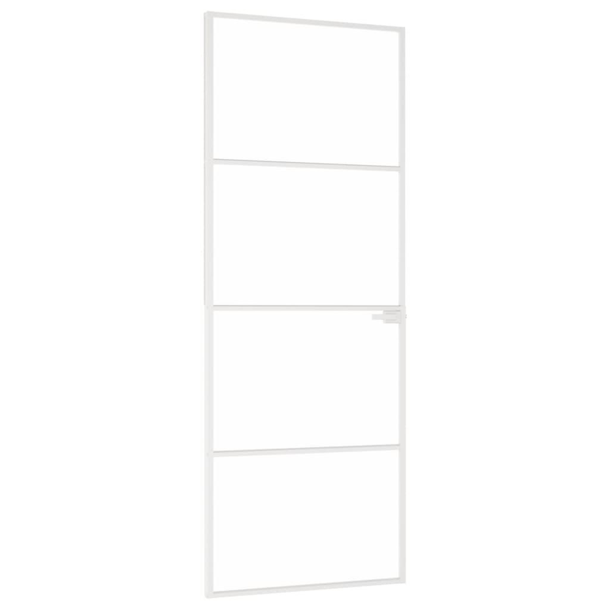 Voir la diapositive 2 : VIDAXL Porte d'interieur Blanc 76x201,5 cm Trempe verre aluminium fin